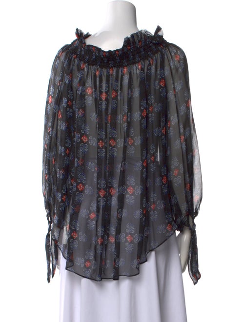 Caroline Constas Silk Floral Print Blouse
