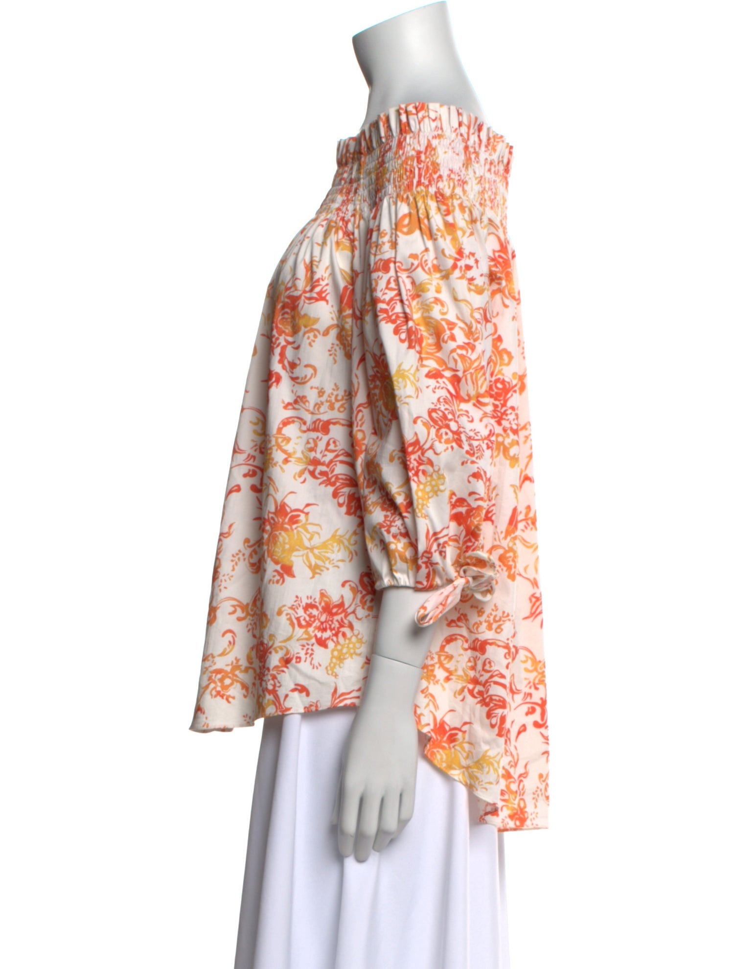 Caroline Constas Floral Print Off-The-Shoulder Blouse