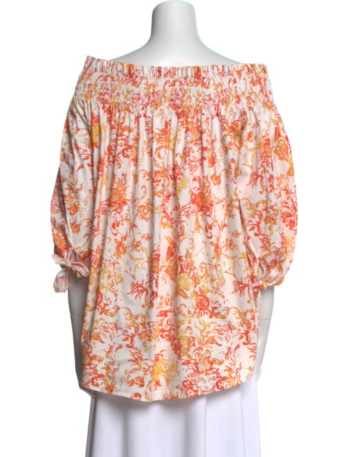 Caroline Constas Floral Print Off-The-Shoulder Blouse