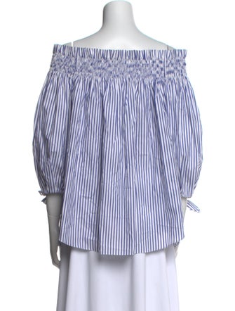 Caroline Constas Striped Off-The-Shoulder Blouse