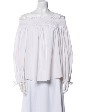Caroline Constas Off-The-Shoulder Long Sleeve Blouse