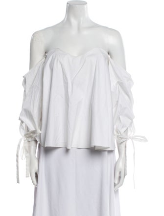 Caroline Constas Off-The-Shoulder Three-Quarter Sleeve Blouse