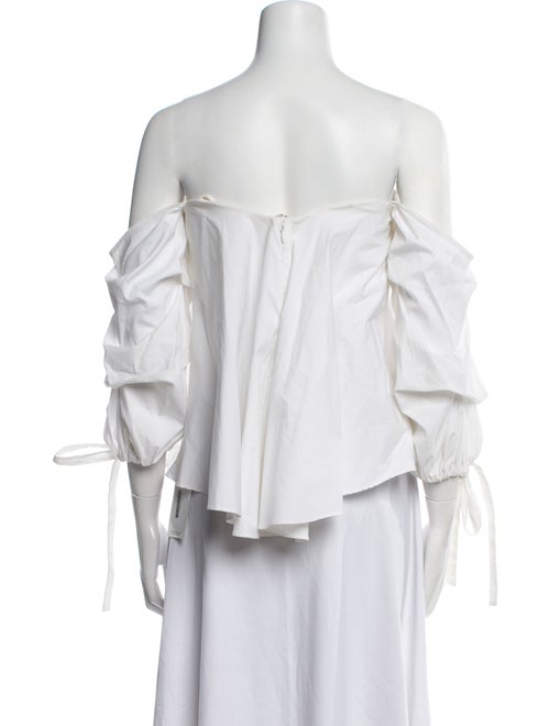Caroline Constas Off-The-Shoulder Three-Quarter Sleeve Blouse