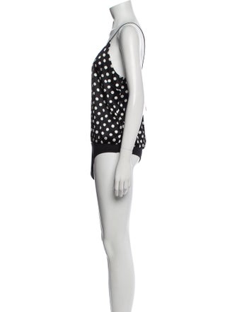 Caroline Constas Silk Polka Dot Print Bodysuit