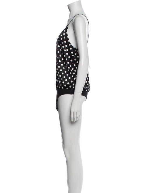 Caroline Constas Silk Polka Dot Print Bodysuit