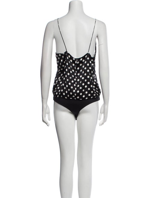 Caroline Constas Silk Polka Dot Print Bodysuit