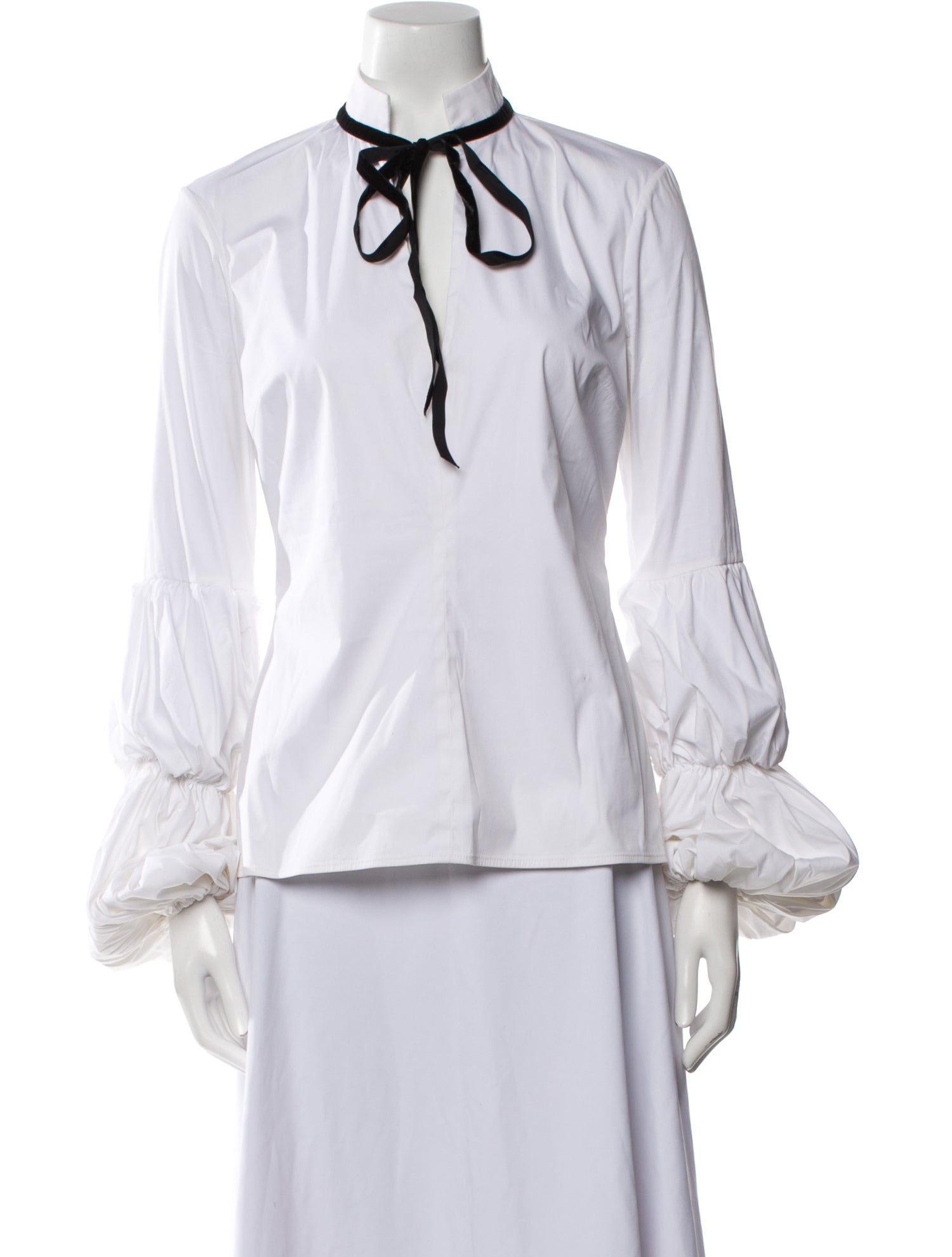 Caroline Constas Tie Neck Long Sleeve Blouse