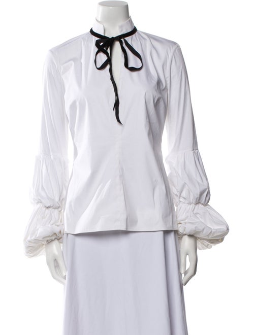 Caroline Constas Tie Neck Long Sleeve Blouse