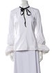 Caroline Constas Tie Neck Long Sleeve Blouse
