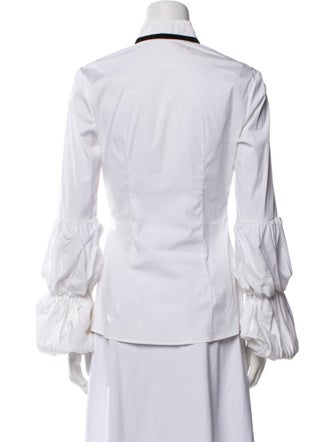 Caroline Constas Tie Neck Long Sleeve Blouse