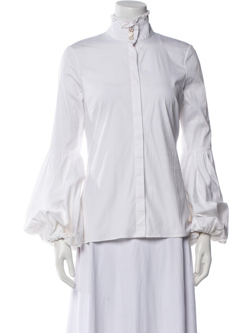 Caroline Constas Mock Neck Long Sleeve Blouse