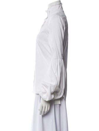 Caroline Constas Mock Neck Long Sleeve Blouse