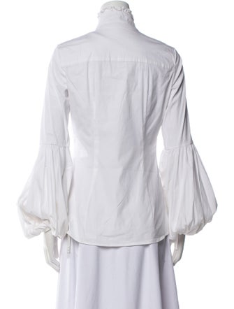 Caroline Constas Mock Neck Long Sleeve Blouse