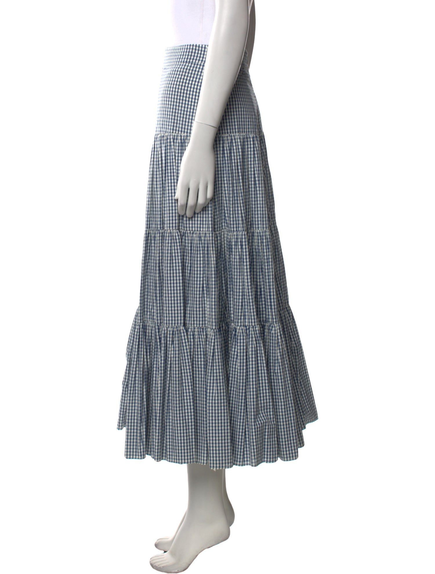 Caroline Constas Plaid Print Midi Length Skirt