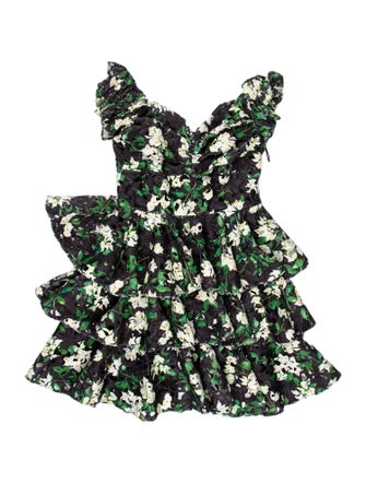 Caroline Constas Floral Print Mini Dress