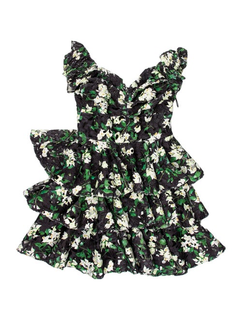 Caroline Constas Floral Print Mini Dress