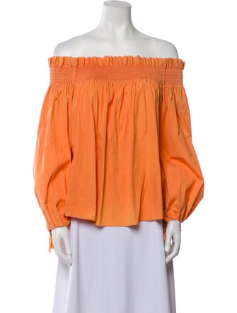 Caroline Constas Off-The-Shoulder Three-Quarter Sleeve Blouse