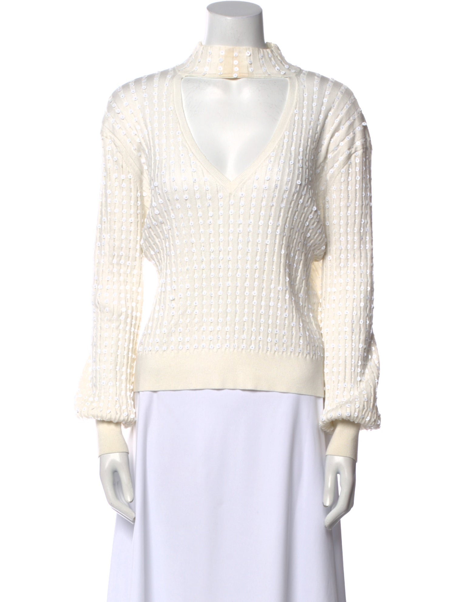 Caroline Constas Mock Neck Long Sleeve Sweatshirt