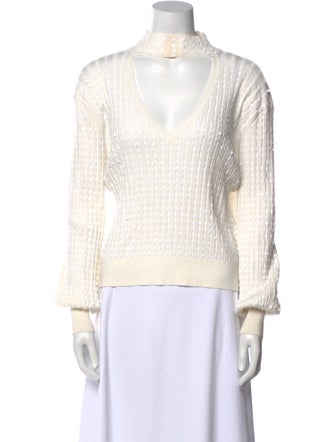 Caroline Constas Mock Neck Long Sleeve Sweatshirt