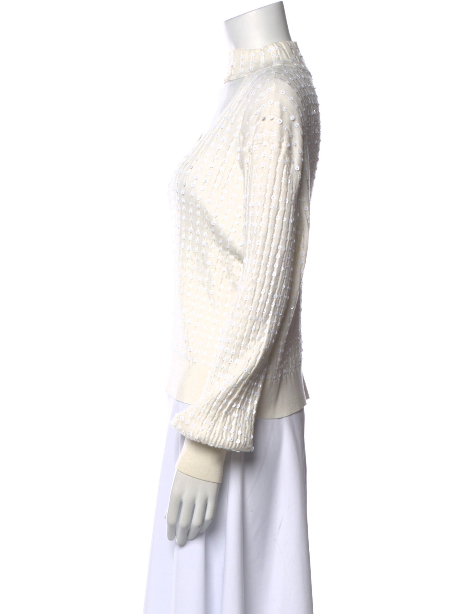 Caroline Constas Mock Neck Long Sleeve Sweatshirt