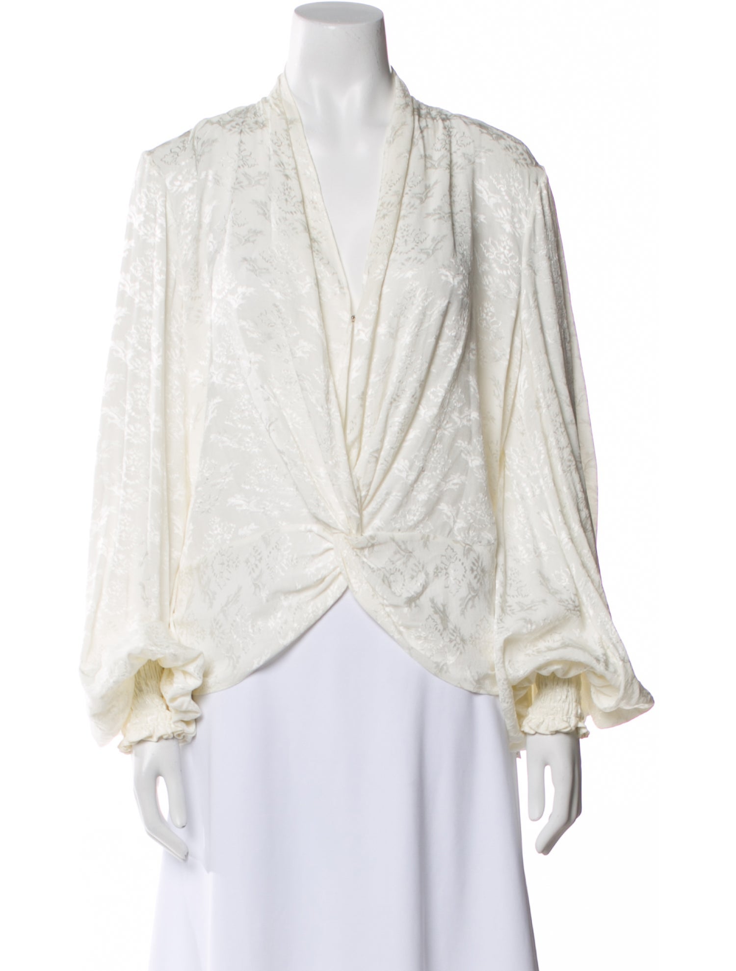 Caroline Constas V-Neck Long Sleeve Blouse