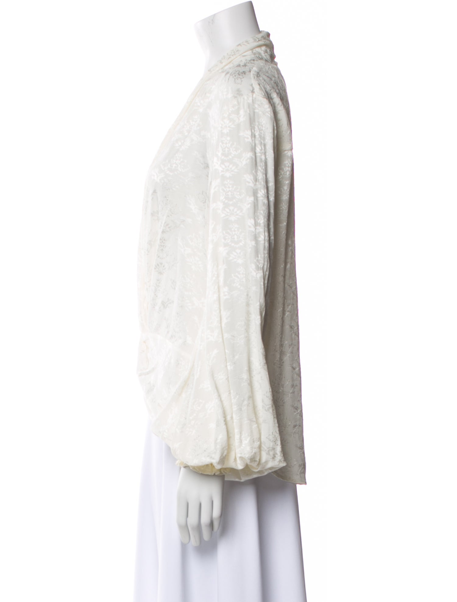 Caroline Constas V-Neck Long Sleeve Blouse