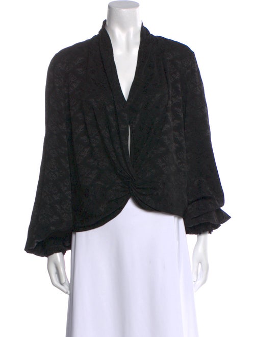 Caroline Constas Printed Cowl Neck Blouse