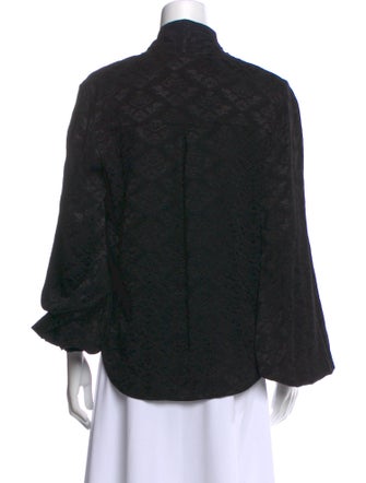 Caroline Constas Printed Cowl Neck Blouse