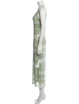Caroline Constas Tie-Dye Print Midi Length Dress
