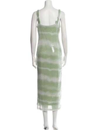 Caroline Constas Tie-Dye Print Midi Length Dress