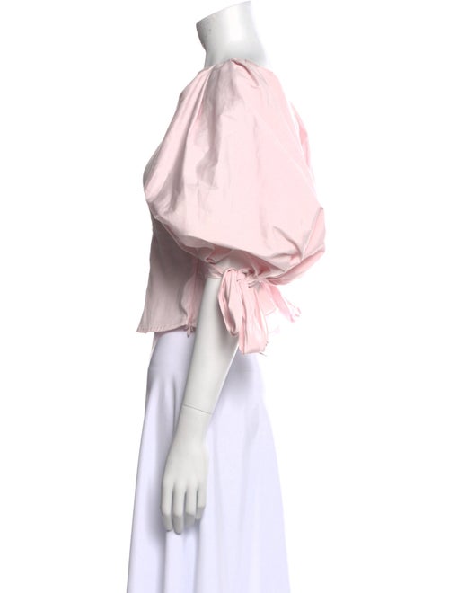 Caroline Constas Square Neckline Three-Quarter Sleeve Crop Top