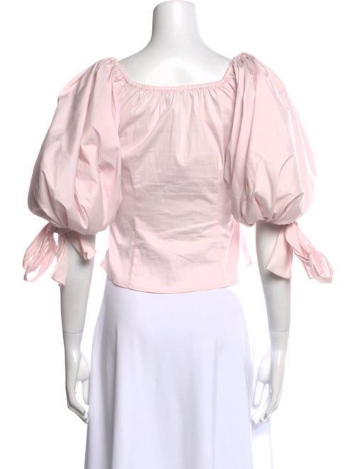 Caroline Constas Square Neckline Three-Quarter Sleeve Crop Top