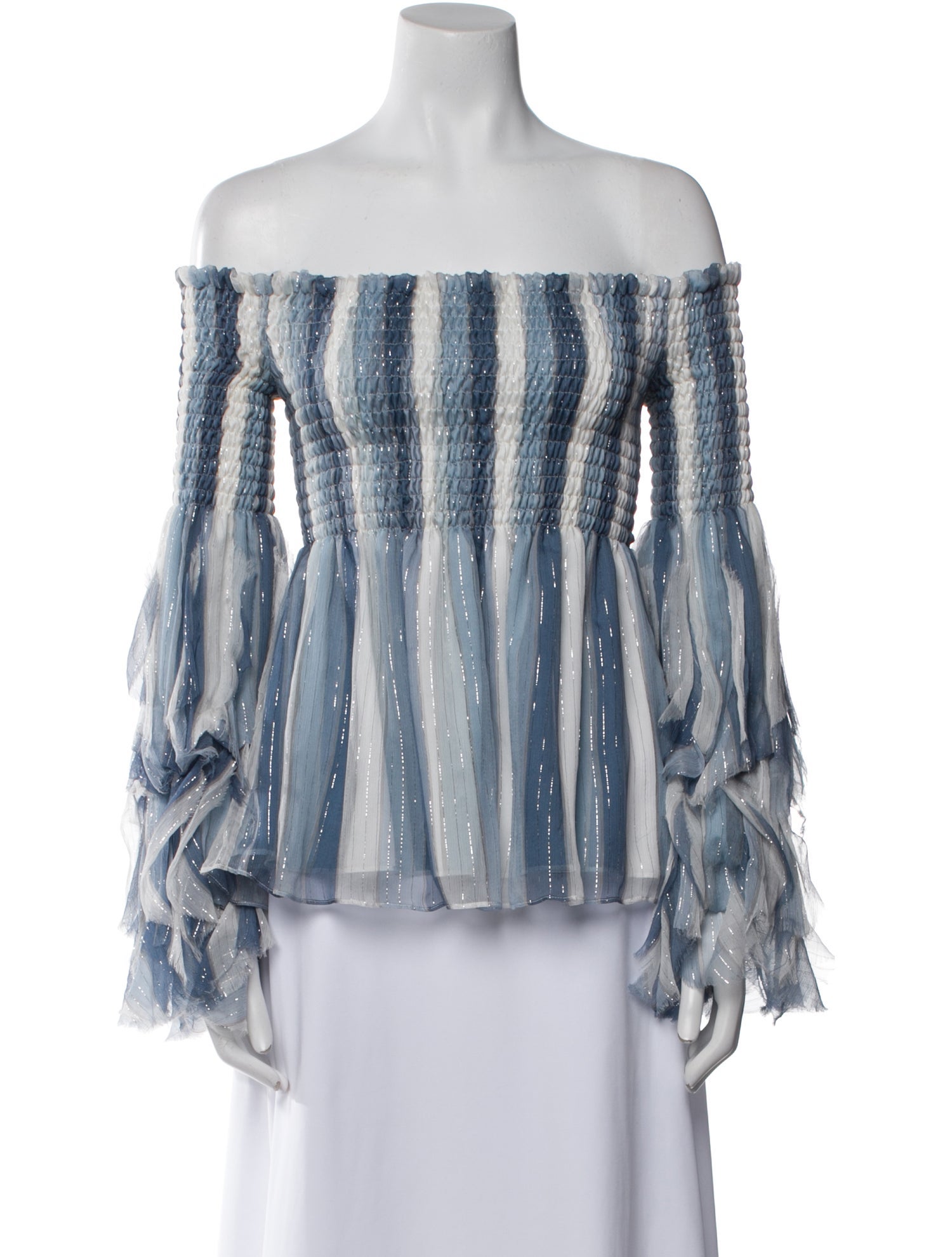 Caroline Constas Silk Striped Blouse