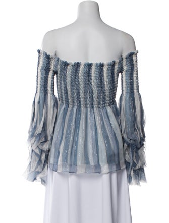 Caroline Constas Silk Striped Blouse