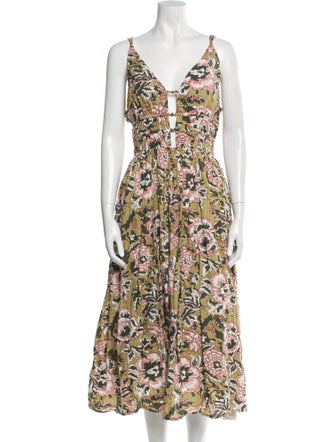 Caroline Constas Floral Print Long Dress