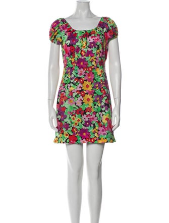 Caroline Constas Floral Print Mini Dress