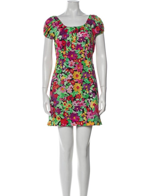 Caroline Constas Floral Print Mini Dress