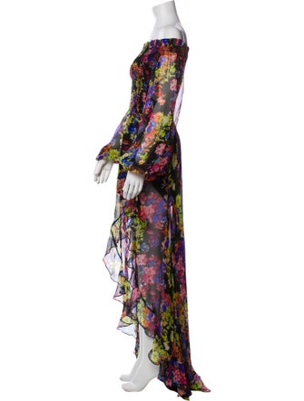 Caroline Constas Floral Print Long Dress