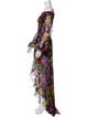 Caroline Constas Floral Print Long Dress
