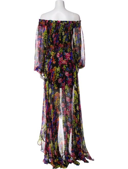 Caroline Constas Floral Print Long Dress