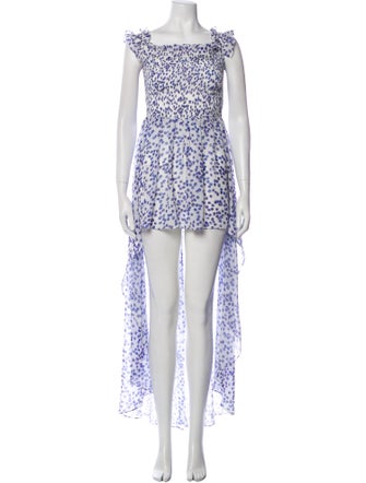 Caroline Constas Floral Print Long Dress