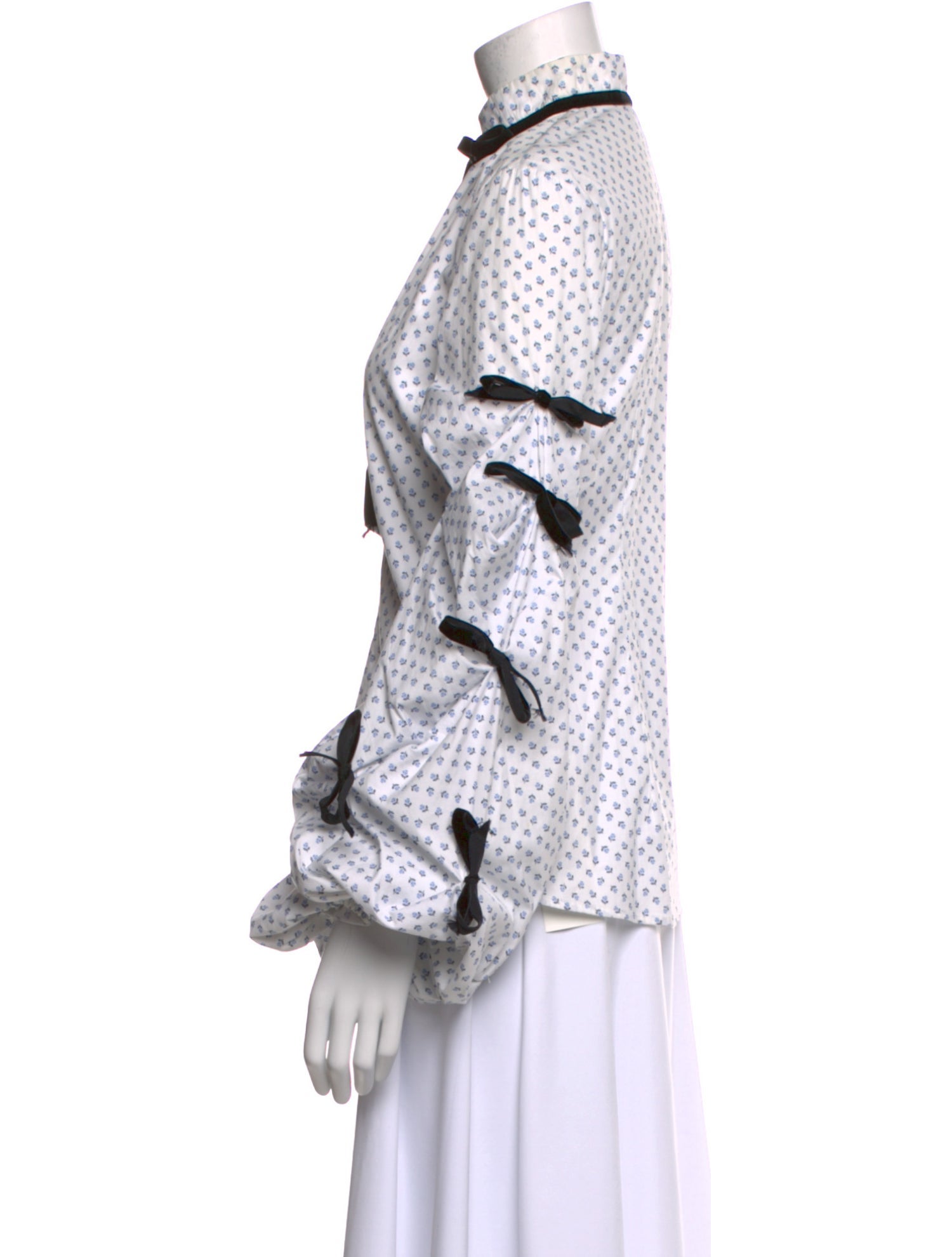 Caroline Constas Printed Mock Neck Blouse