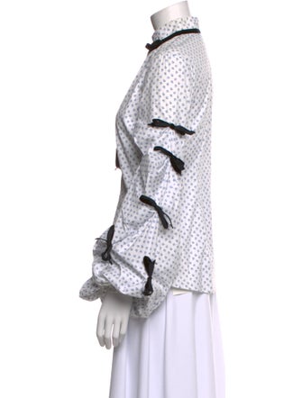 Caroline Constas Printed Mock Neck Blouse