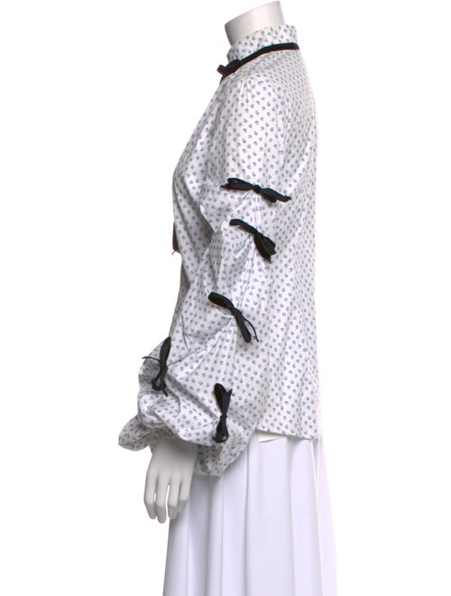 Caroline Constas Printed Mock Neck Blouse