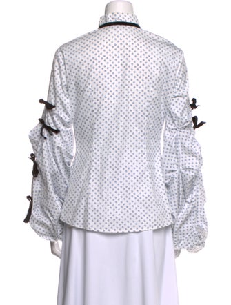 Caroline Constas Printed Mock Neck Blouse