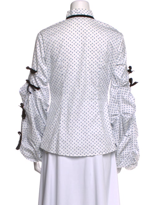 Caroline Constas Printed Mock Neck Blouse