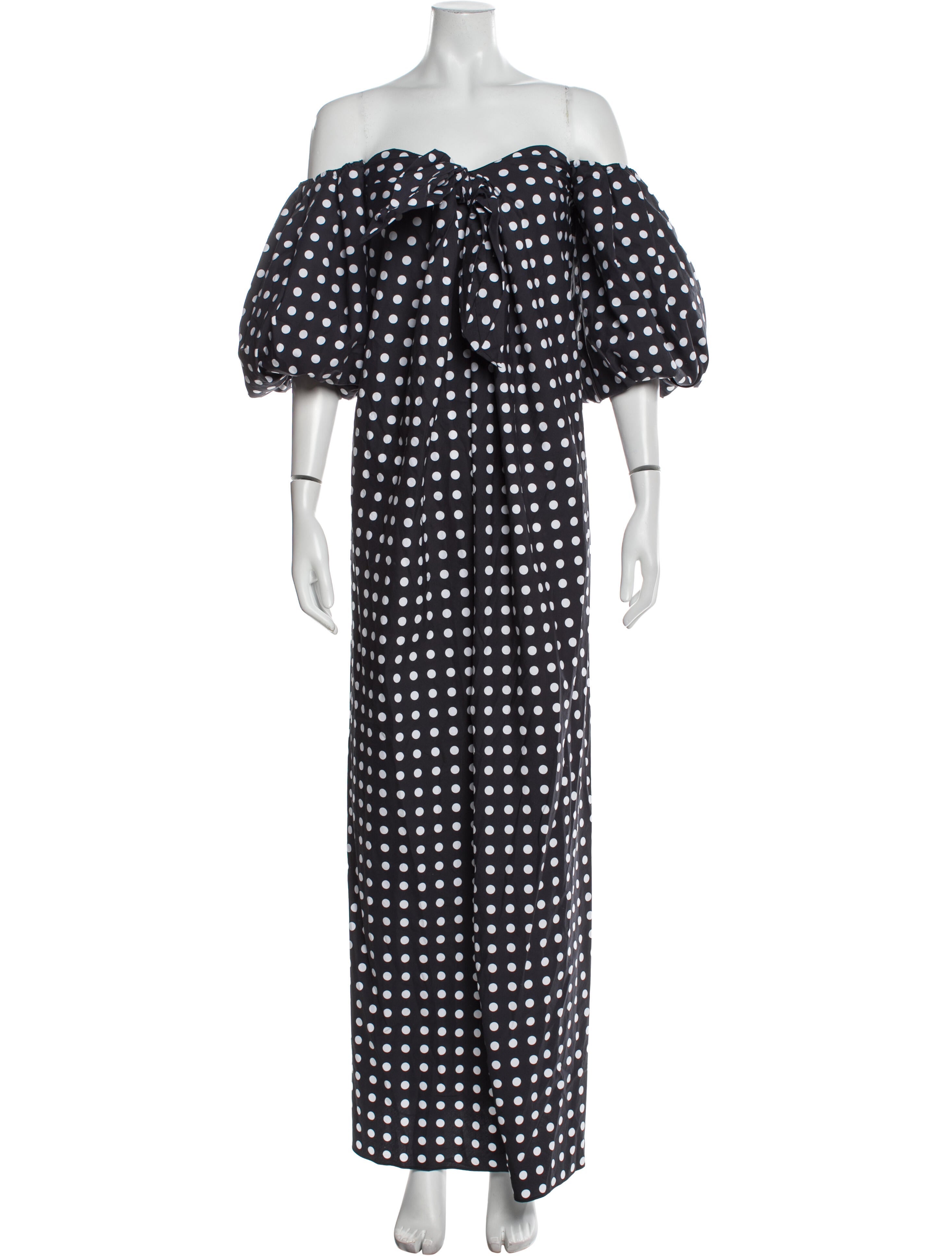 Caroline Constas Polka Dot Print Long Dress