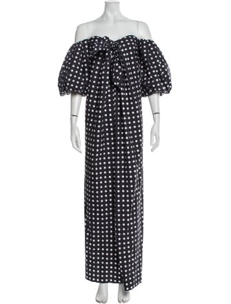 Caroline Constas Polka Dot Print Long Dress