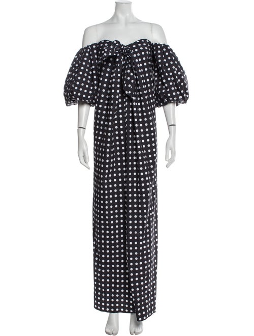 Caroline Constas Polka Dot Print Long Dress