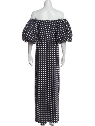 Caroline Constas Polka Dot Print Long Dress